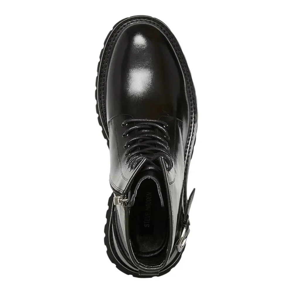 Madden Men's Auustn Faux Leather Combat Style Boots Black Size 9 1/2 - Picture 5 of 6